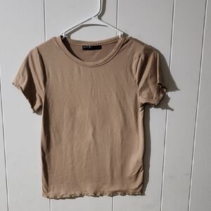 Elegant Tan Short Sleeve Women's Tee
